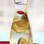 carafe, glass carafe, water, drink, lemon, strawberry, glass jug, nature, refreshing